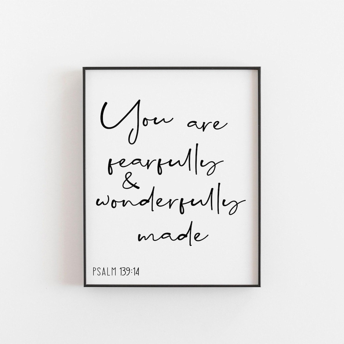 Psalm 139:14 Bible Verse Christian Wall Art Print