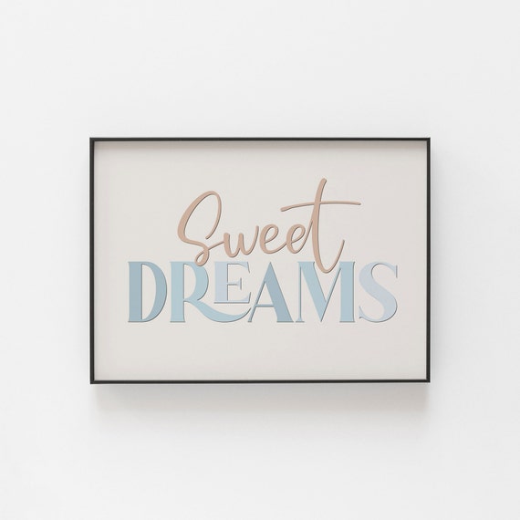 Sweet Dreams Typography Art Print, Bedroom Decor