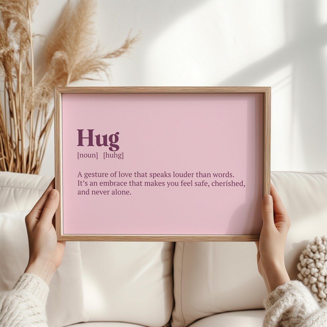 Hug Definition Art Print, Warm Embrace of Love