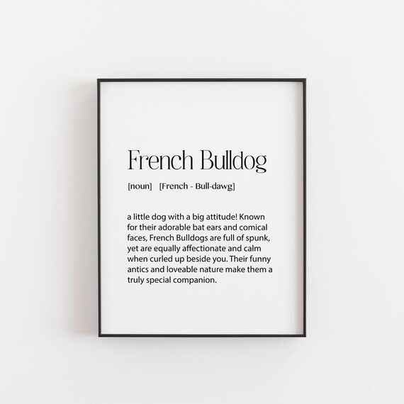 French Bulldog Print Frenchie Owner Gift Funny Dog Lover Wall Art Birthday Breed