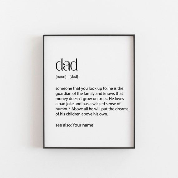 Personalized Definition Art Print For Dad
