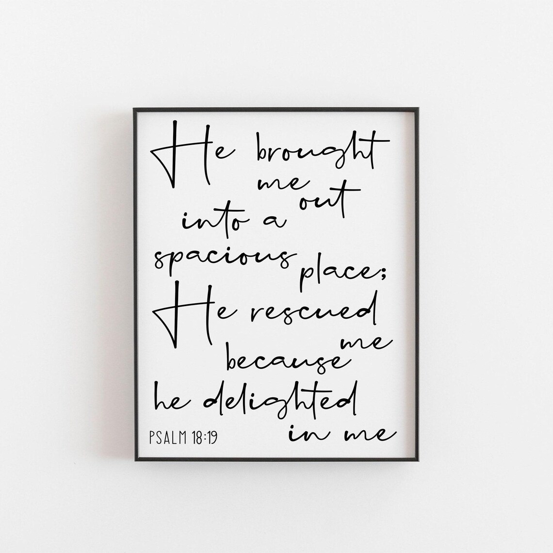 Psalm 18:19 Bible Verse Christian Scripture Art Print