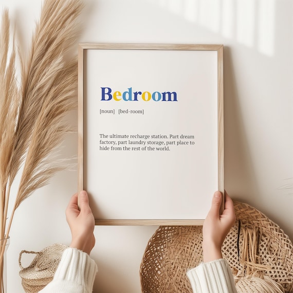 Bedroom Definition Funny Sarcastic Dictionary Style Colorful Word Poster