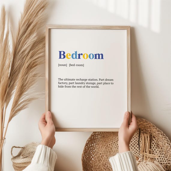 Bedroom Definition Print Sarcastic Home Gift Present Couple Wall Art Funny Poster Her