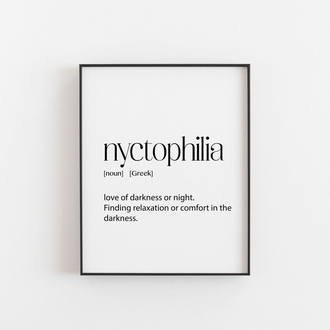Nyctophilia Definition Greece Lover Wall Art Print