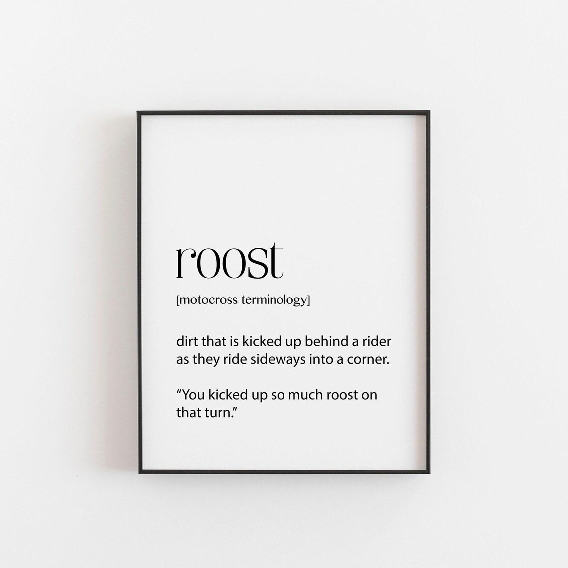 Motocross Roost Definition Wall Art Print