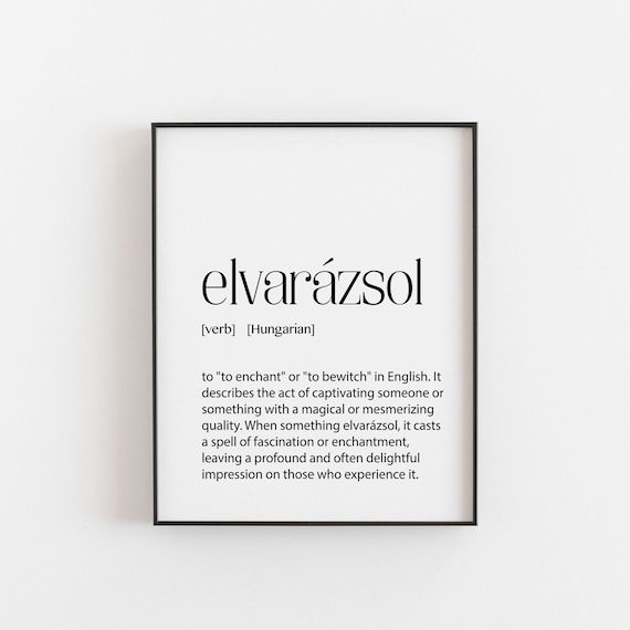 Elvarzsol Defintion Print, Hungarian Art Poster