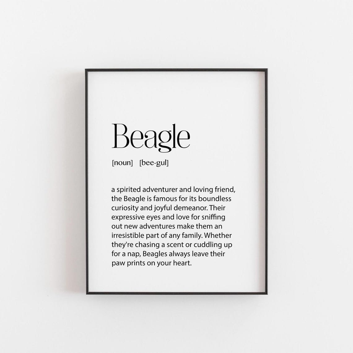 Beagle Definition Poster Spirited Curious Dog Breed Tribute Art
