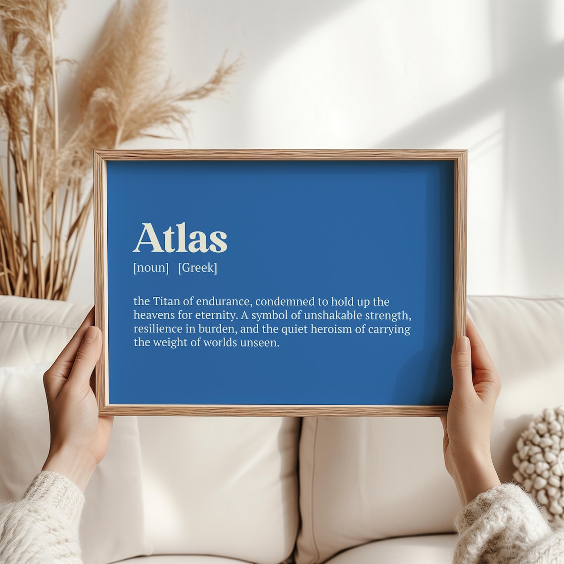 Atlas Definition Poster, Greek Mythology Quote