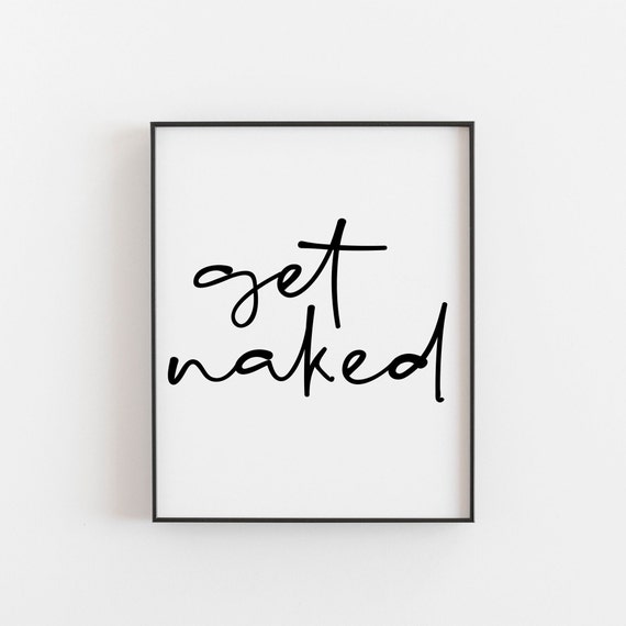 Get Naked Bathroom Wall Art, Minimalist Poster