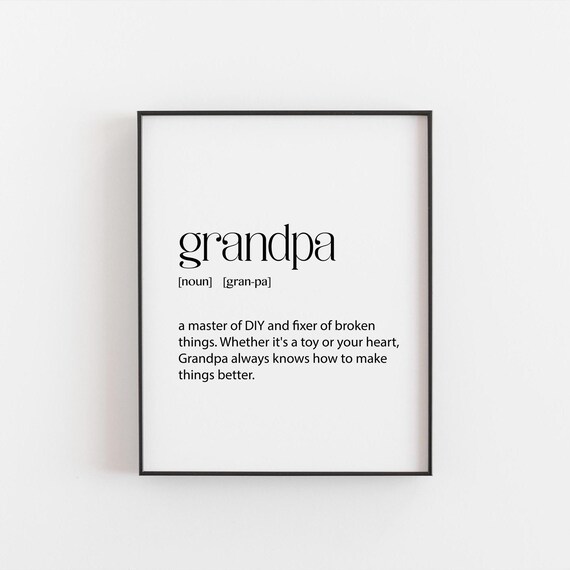 Grandpa Definition Print, Funny Gift For Grandfather