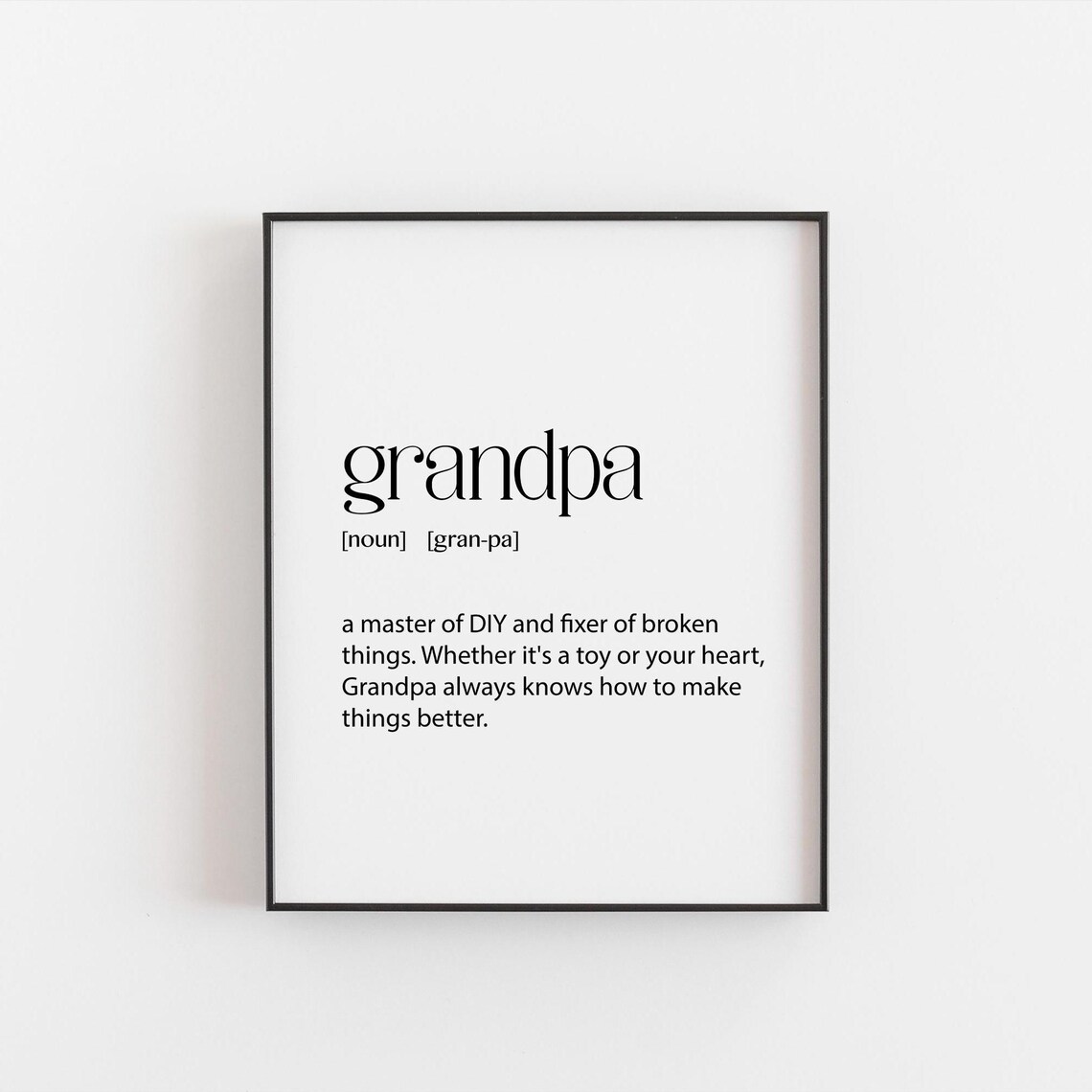Grandpa Definition Print, Funny Gift For Grandfather
