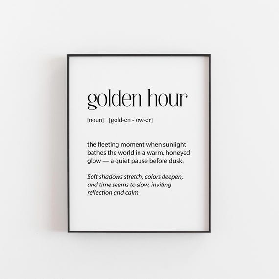 Golden Hour Print, Minimalist Sunset Nature Art