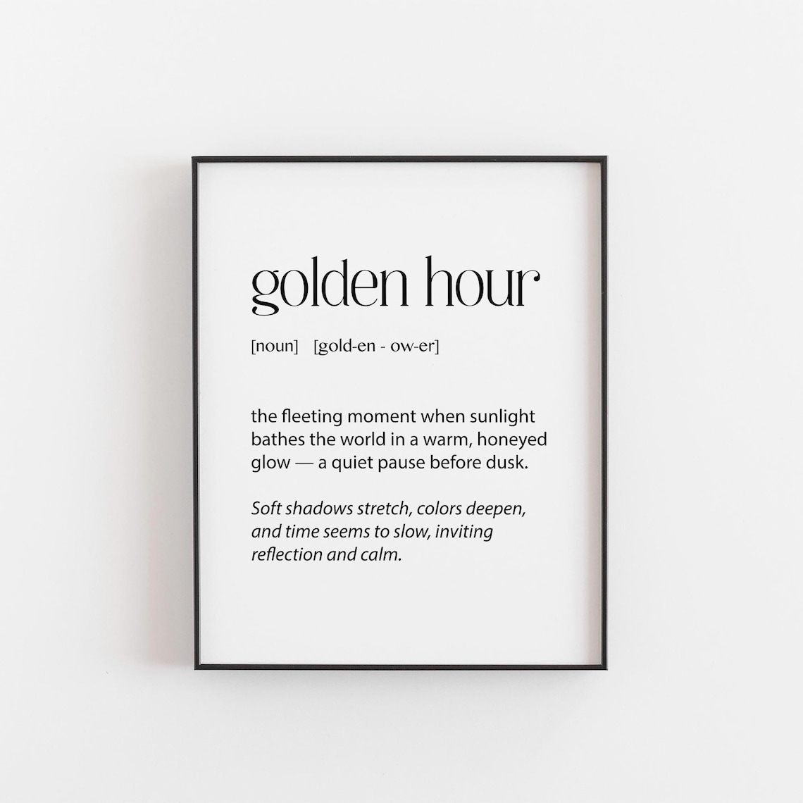 Golden Hour Print, Minimalist Sunset Nature Art