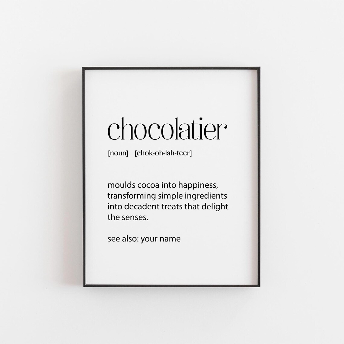 Personalized Chocolatier Art Print, Sweet Love Note