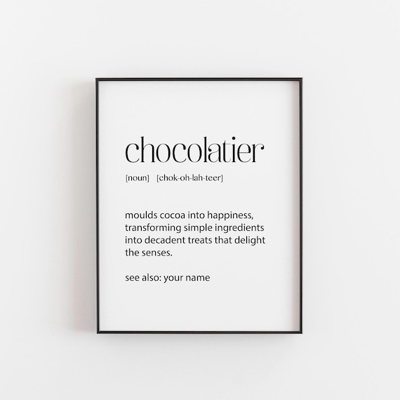 Personalized Chocolatier Art Print, Sweet Love Note
