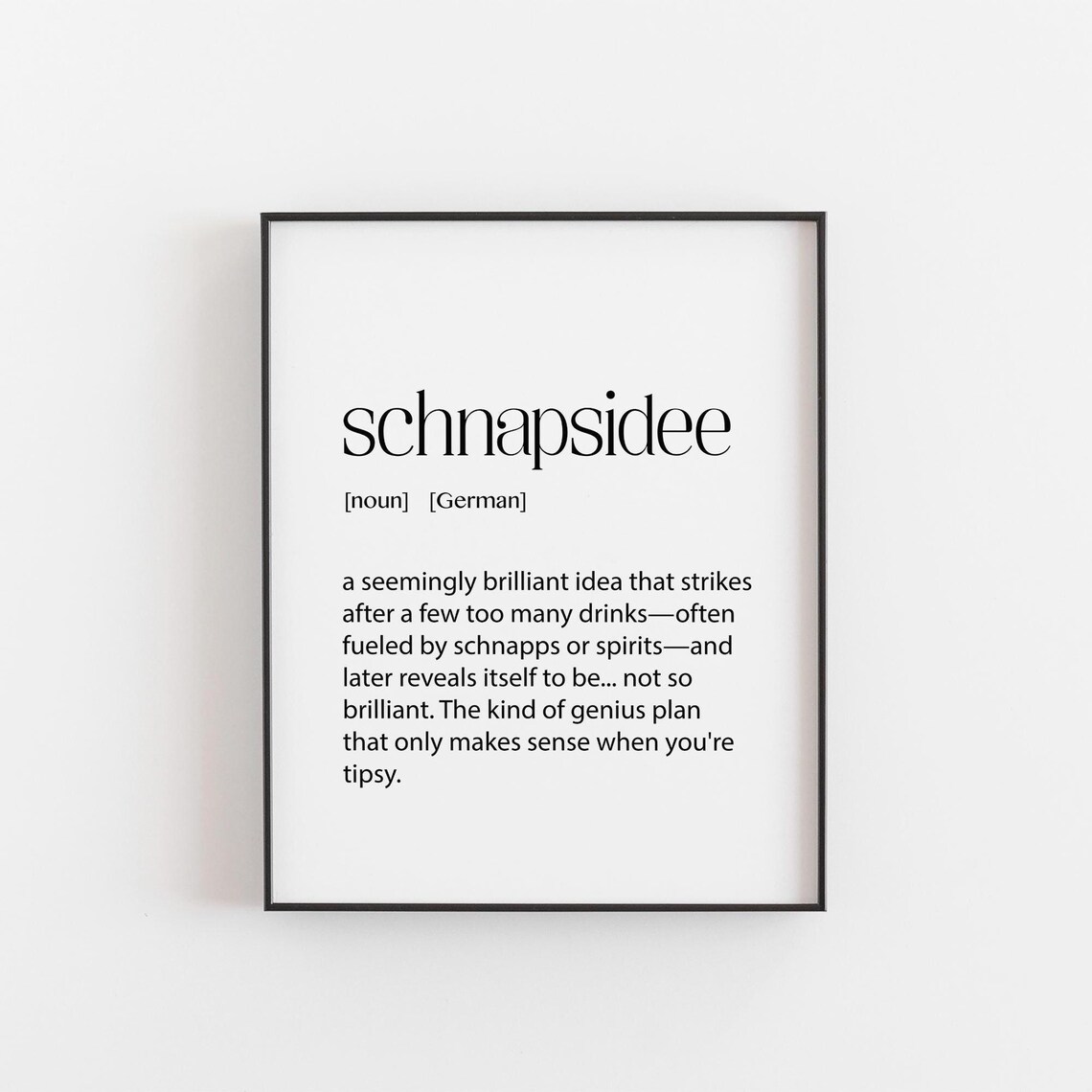Schnapsidee Funny German Word Art Bar Poster