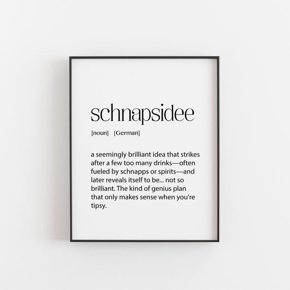 Schnapsidee Funny German Word Art Bar Poster