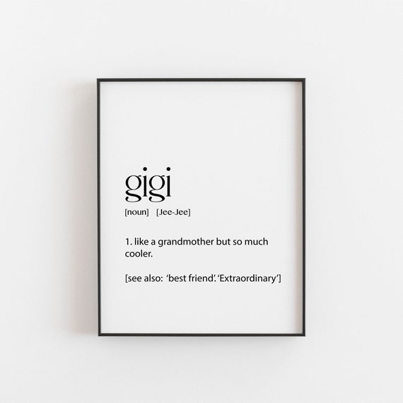 Gigi Definition Poster, Grandmother Gift