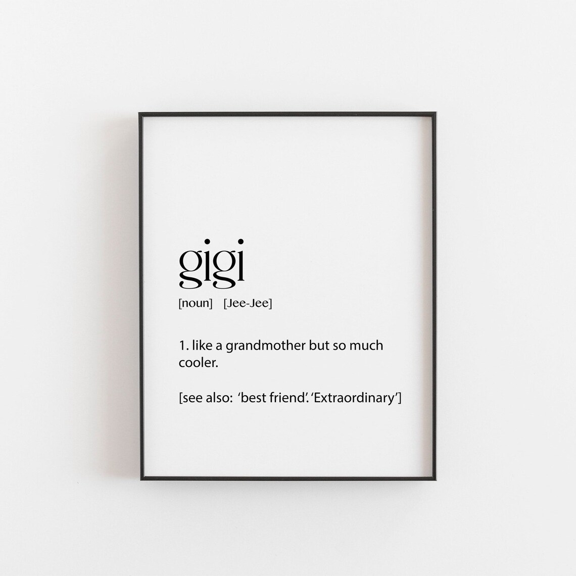 Gigi Definition Poster, Grandmother Gift
