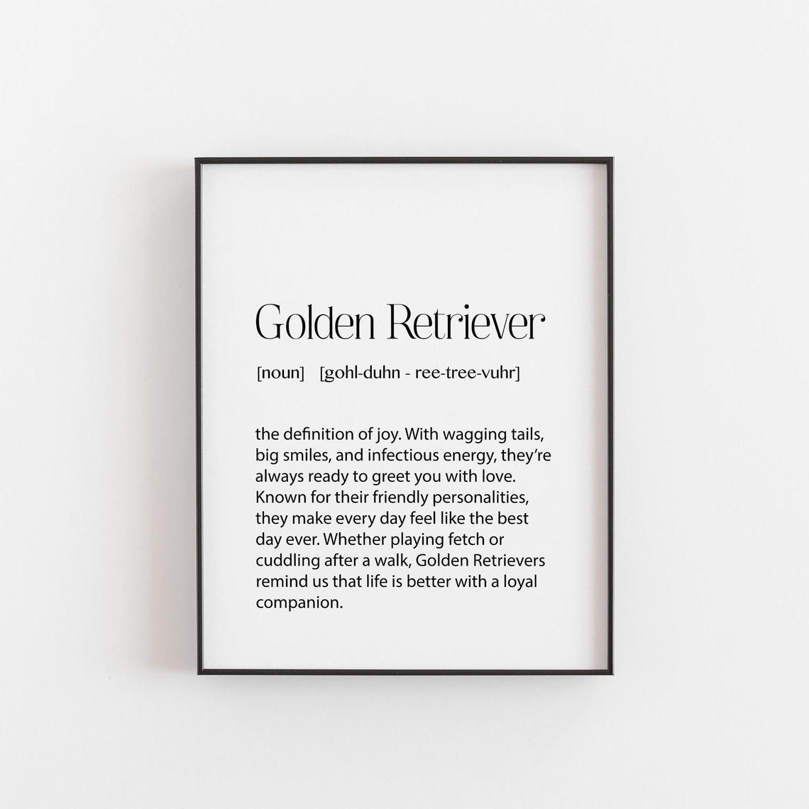 Golden Retriever Definition Dictionary Dog Lover Gift Poster