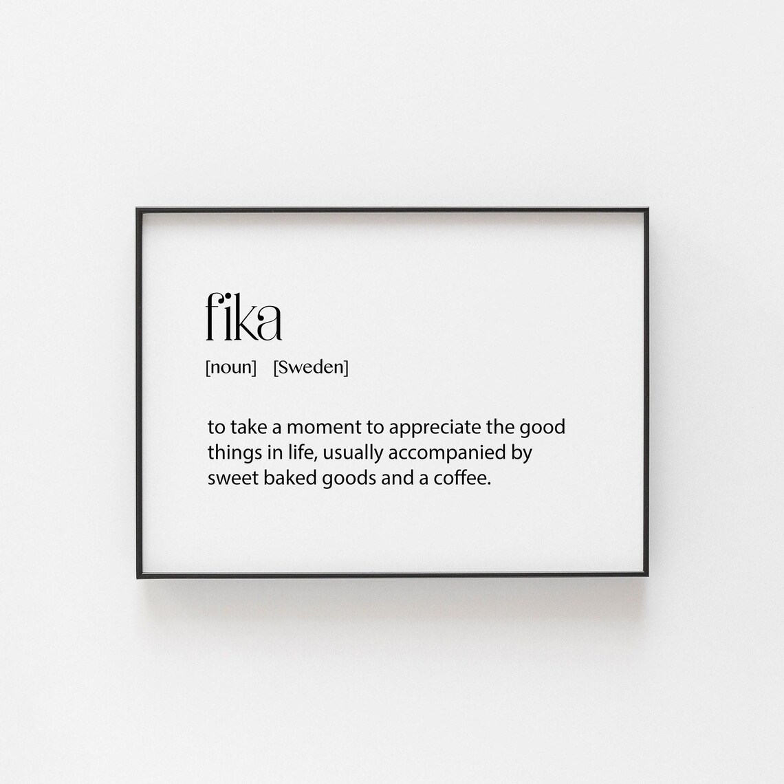 Fika Scandinavian Art Print, Minimalist Nordic Design