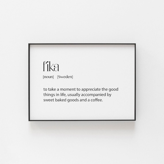 Fika Scandinavian Art Print, Minimalist Nordic Design