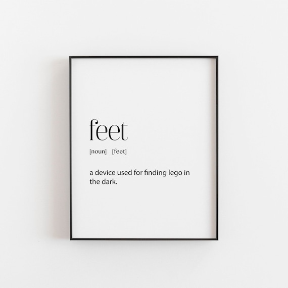 Feet Definition Funny Silly Lego Dark Humor Typography Art Poster