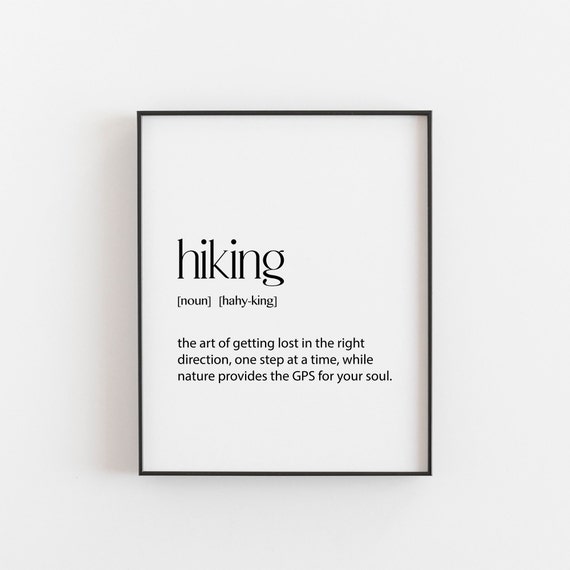 Hiking Art Gifts Dictionary Print Travel Wall Adventurer Gift Mountain Hiker Store