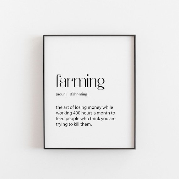 Farming Gift Definition, Farmhouse Decor Art Print