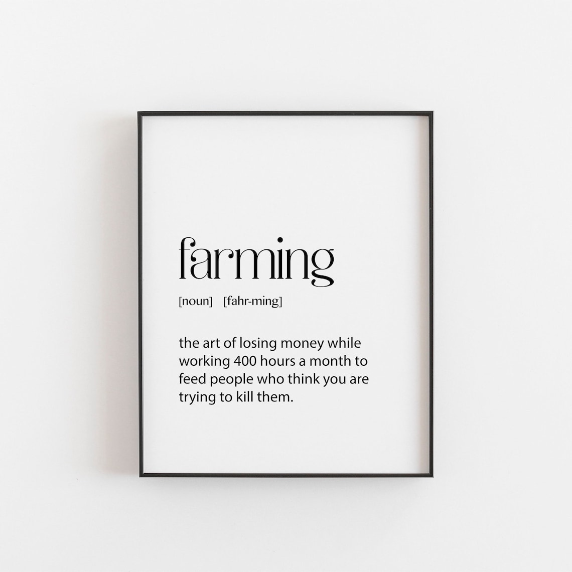 Farming Gift Definition, Farmhouse Decor Art Print