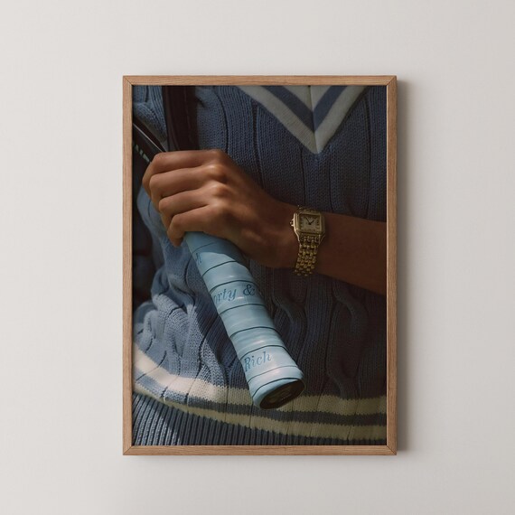 Tennis Racket Close Up Cable Knit Old Money Preppy Aesthetic Room Print
