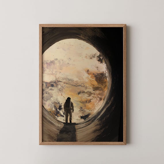 Retro Space Art Masculine Wall Unique Print