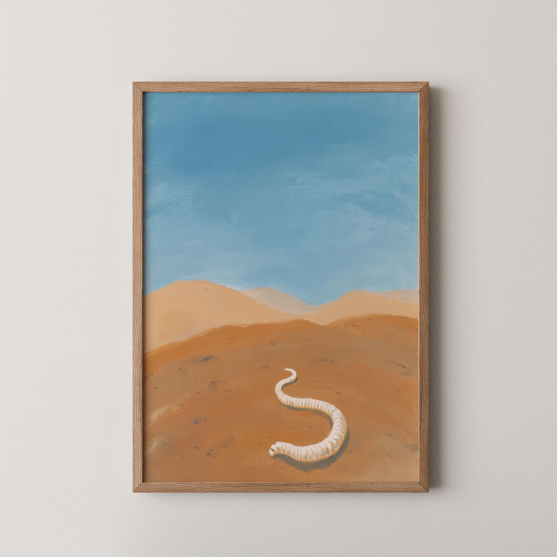 Giant Desert Sandworm Dune Movie Inspired Minimalist Art Poster