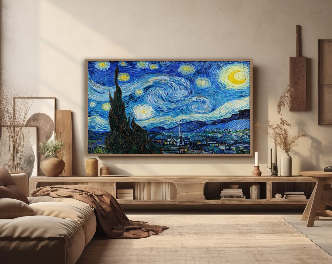 The Starry Night by Vincent Van Gogh Iconic Swirling Night Sky Poster