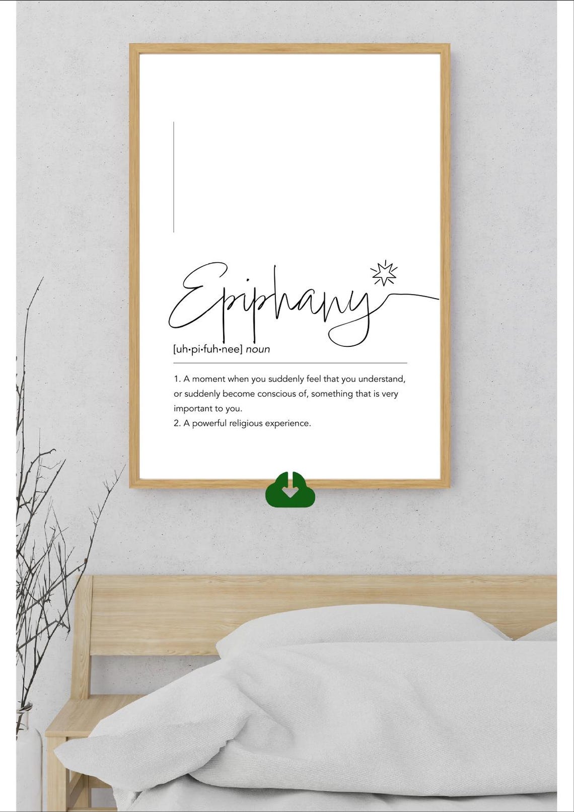 Epiphany Word Definition Black and White Minimalist Wall Decor Poster - Image 3