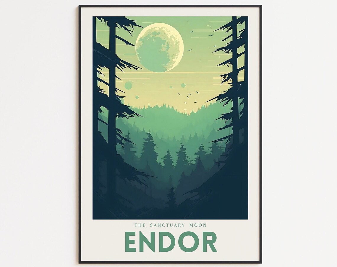 Star Wars Planet Endor Vintage Travel Poster