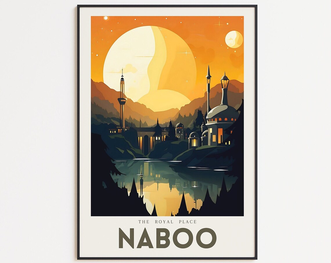 Star Wars Planet Naboo Vintage Travel Poster Print