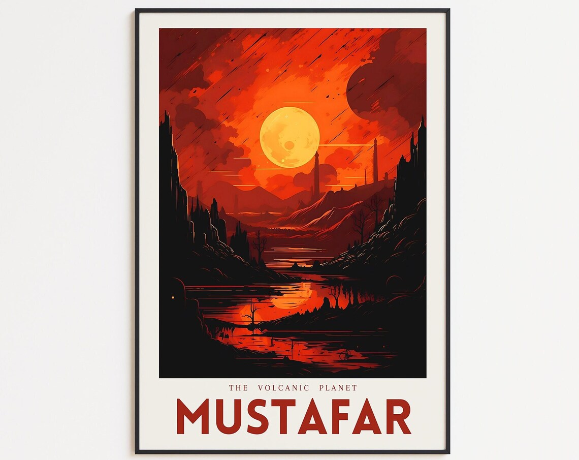 Star Wars Mustafar Vintage Travel Poster, Art Print