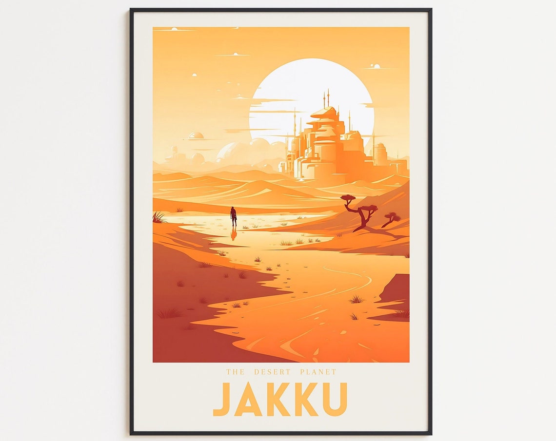 Star Wars Jakku Epic Desert Planet Sci Fi Adventure Movie Poster