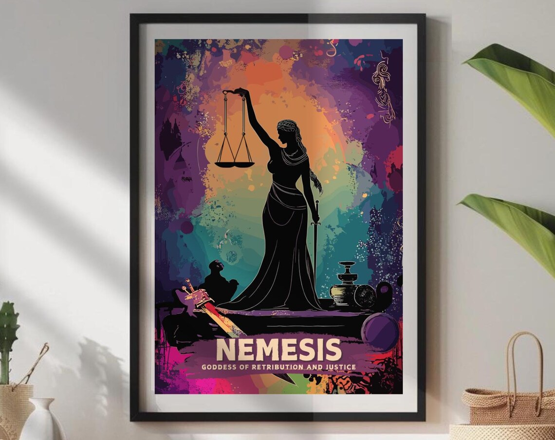Nemesis Greek Goddess Of Retribution Justice Cosmic Art Poster