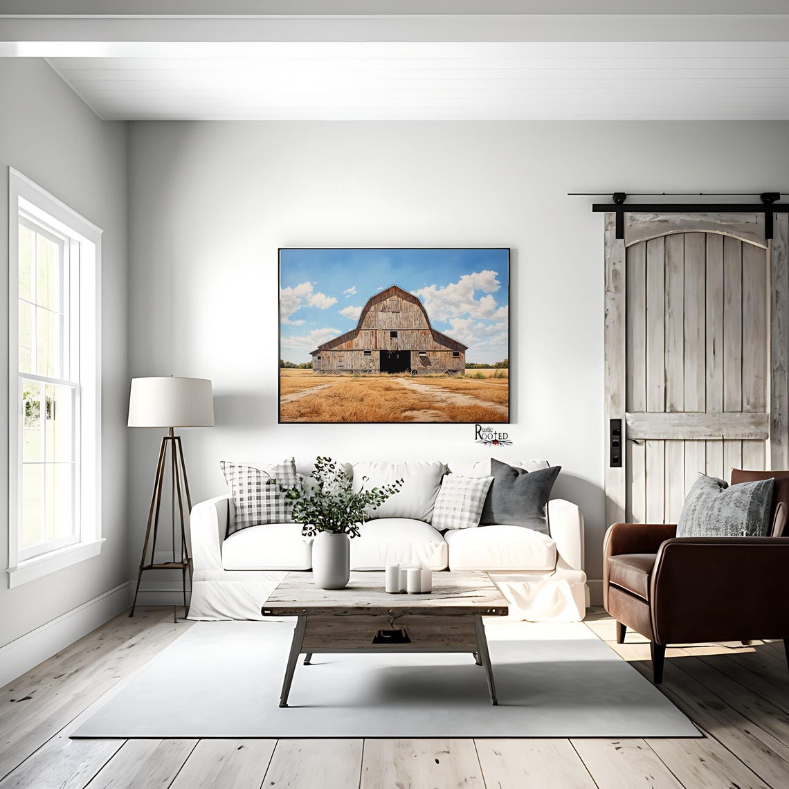 Weathered Wooden Barn Standing In A Golden Wheat Field Poster - Image 2