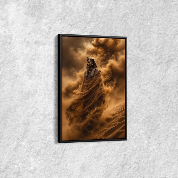 Egyptian Pharaoh Emerging From Desert Sandstorm Epic Ancient Art Poster