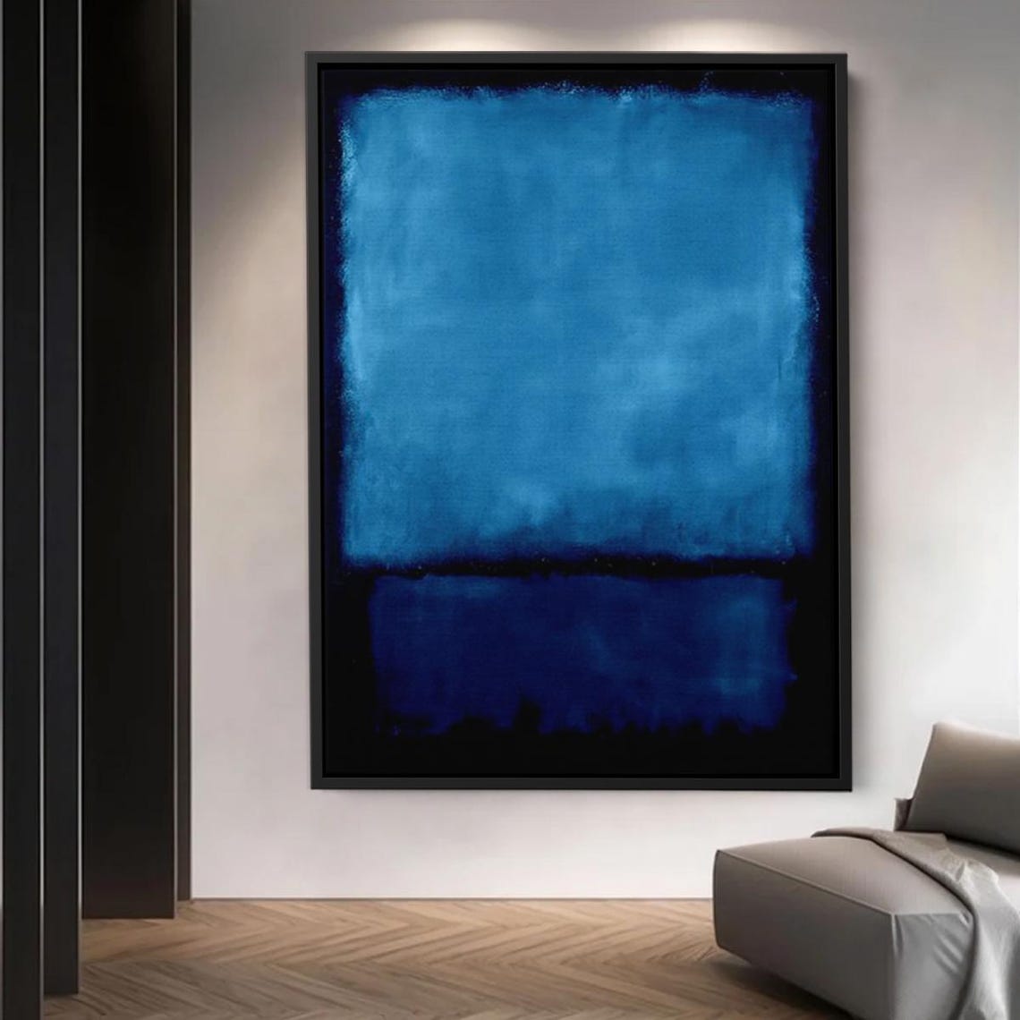 Deep Blue Color Field Abstract Minimalist Modern Statement Art Poster