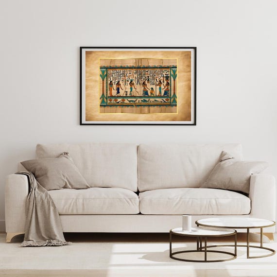 Ancient Egyptian Papyrus Style Poster Physical Wall Art Print Mythological Matte Decor For Cultural Interiors History Lovers Egypt