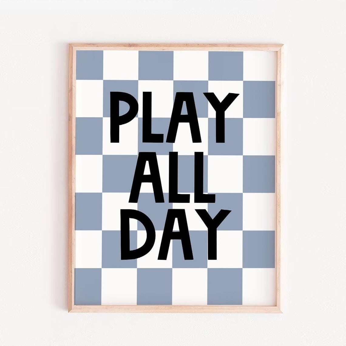 Play All Day Nursery Print, Modern Boys Room Decor