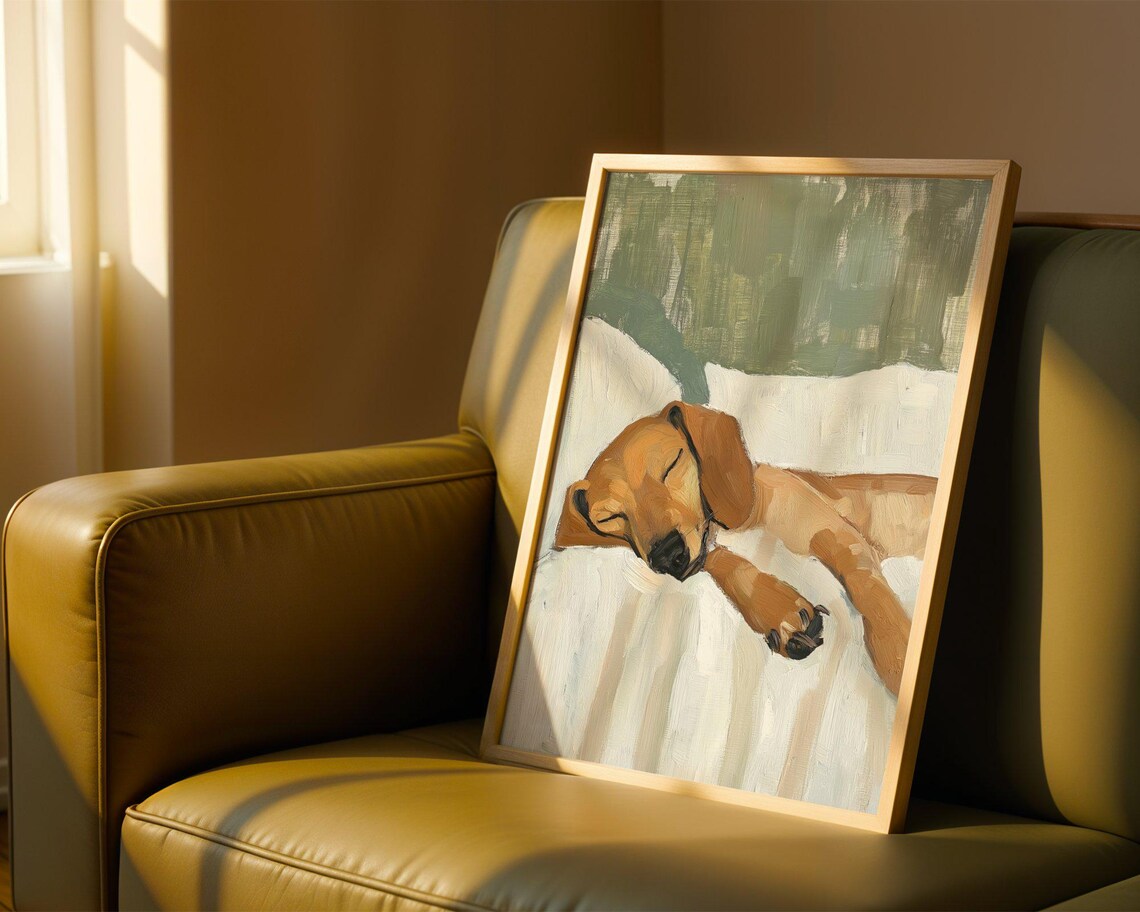 Dachshund Elegant Poster, Neutral Dog Lover Decor