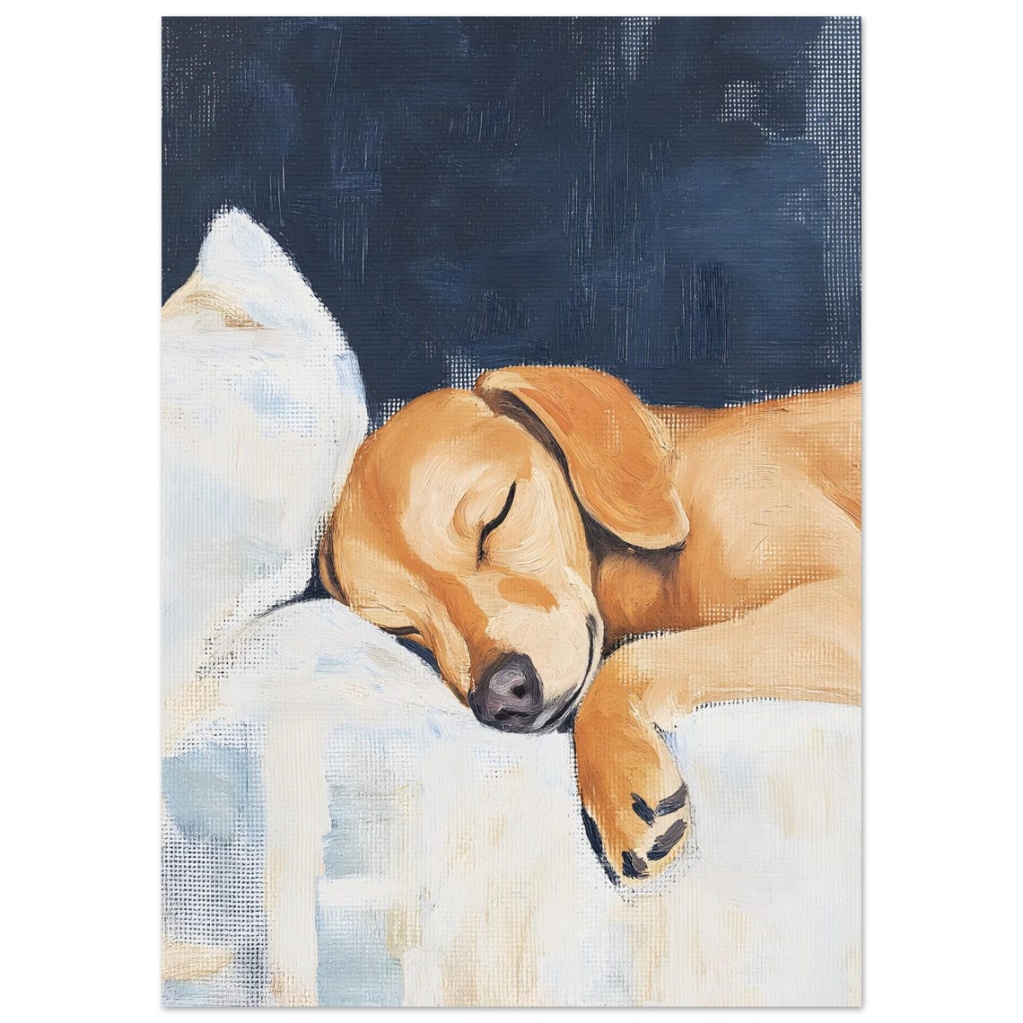 Sleeping Golden Puppy Cozy Blanket Painted Pet Dog Art Print