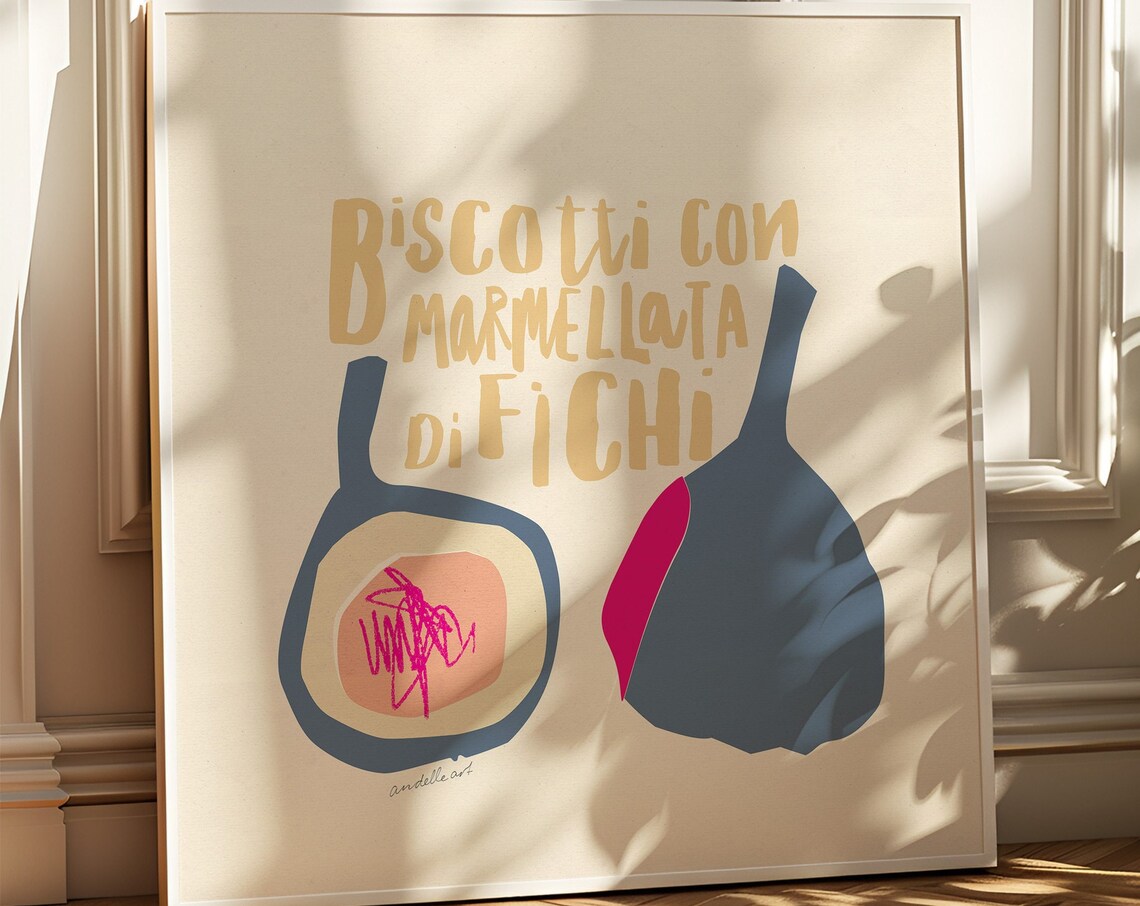 Biscotti Con Marmellata Di Fichi Italian Fig Food Art Poster