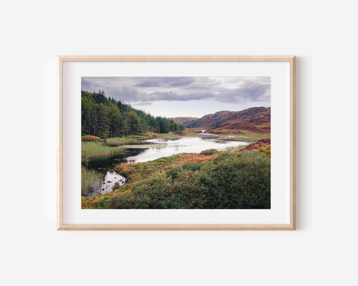 Enchanted Scottish Highlands Lake Magical Fairycore Landscape Photo Print